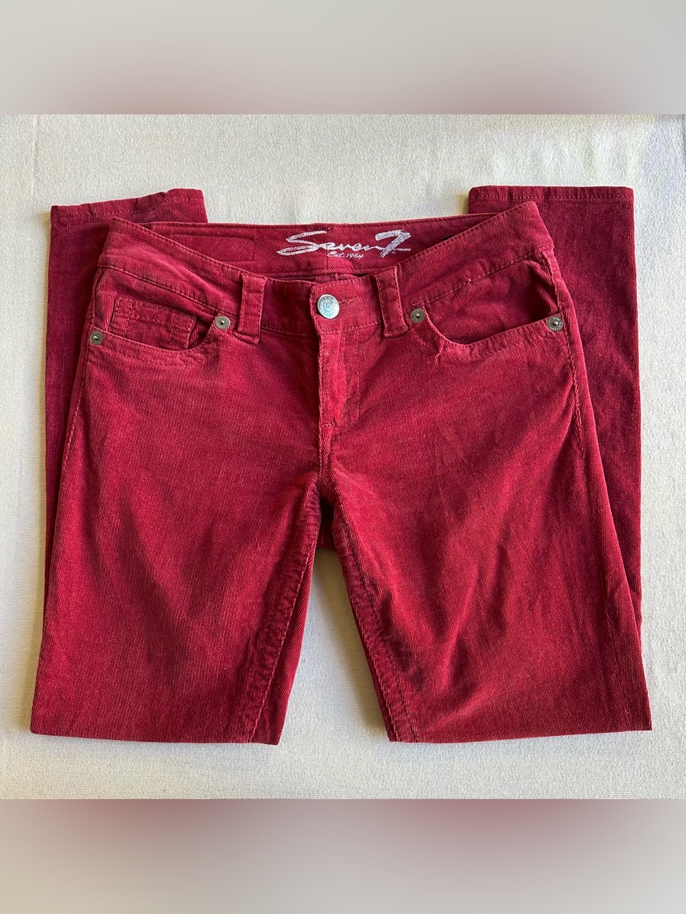 Seven Jeans Red Corduroy Skinny Jeans
